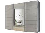 Schwebetürenschrank STAUD "Sonate Como mit Spiegel, in wertiger Staud-Qualität, Made in Germany", grau (saphirglas), B:280cm H:222cm T:68cm, Holzwerkstoff, Schränke, Schwebetürenschrank, viele Varianten