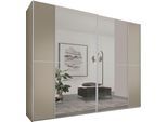 Schwebetürenschrank STAUD "Sonett 220, Made in Germany", beige (sand), B:270cm H:222cm T:68cm, Holzwerkstoff, Schränke, Schwebetürenschrank, mit vier verschiedenen Ausstattungsvarianten