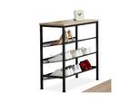 tectake® Schuhregal, Industrial Style, Ablage und 3 Gitterablagen, 75,5 x 30,5 x 69,5 cm