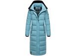 Steppmantel NAVAHOO "Isalie", Damen, Gr. XL (42), blau (himmelblau), Oberstoff: 100% Polyester. Futter: 100% Polyester. Wattierung: 100% Polyester. Ärmelfutter: 100% Polyester, oversize wadenlang, Ärmel ohne Ärmelschlitz Rippstrickbündchen mit innenliegendem Gummizug, Mäntel Steppmantel, zeitloser Wintermantel mit abnehmbarer Kapuze
