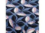French Terry "Blume", blau-color