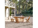 Ovale Outdoor Sitzgruppe aus Akazienholz Capri 4