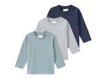 3 Baby Langarmshirts im Basic-Look
