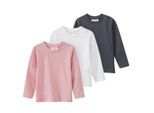 3 Baby Langarmshirts in Unifarben