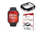 Displex Displayschutzglas »Smartwatch Glass All-In-One Protector Full Body« für Apple Watch Series 7 41 mm;Apple Watch Series 8 41 mm;Apple Watch Series 9 41 mm Displayschutzfolie, Schutzfolie, Bildschirmschutz, kratz- & stossfest