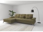 Ecksofa SIT & MORE "Amica, L-Form, inkl. Sitztiefenverstellung & Armteilverstellung", grün (olive), B:279cm H:90cm T:185cm, 100% Polyester, Sofas, Ecksofa, wahlweise mit Bettfunktion, Bettkasten und Kopfteilverstellung