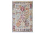 Teppich CARPETFINE "Harleen, auch als Läufer", bunt (multi), B:120cm H:8mm L:170cm, Polypropylen (PP), Teppiche, Teppich, Vintage Look, Orient, mit Fransen, Wohnzimmer