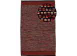 Teppich CARPETFINE "Kelim Mia, auch als Läufer erhältlich", orange (terra), B:80cm H:6mm L:150cm, Baumwolle, Teppiche, Teppich, handgewebt, Baumwolle, Wendeteppich, Fleckerl, Bordüre, Wohnzimmer