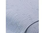 Musselin/Doppel-Gaze bestickt, rauchblau