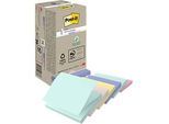 Post-it® Haftnotizen Recycling Z-Notes R330-1RPT, B 76 x T 76 mm, PEFC®-Papier, farbig, 16 Blöcke, 100 Blatt/Block