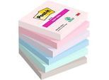 Post-it® Haftnotizen Super Sticky Notes 654-6SS-SOUL, B 76 x T 76 mm, PEFC®-Papier, farbig, 6 Blöcke, 90 Blatt/Block