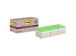 Post-it® Haftnotizen Super Sticky Recycling Notes 654 RSSCOL 14+4F, B 76 x T 76 mm, PEFC®-Papier, farbig, 14 + 4 Blöcke gratis, 70 Blatt/Block