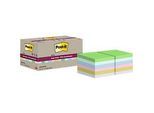 Post-it® Haftnotizen Super Sticky Recycling Notes 622-RSS12COL, B 47,6 x T 47,6 mm, PEFC®-Papier, farbig, 12 Blöcke, 70 Blatt/Block
