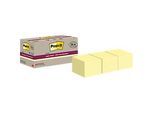 Post-it® Haftnotizen Super Sticky Recycling Notes 654 RSSCY 14+4F, B 76 x T 76 mm, PEFC®-Papier, gelb, 14 + 4 Blöcke gratis, 70 Blatt/Block