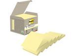 Post-it® Haftnotizen Recycling Z-Notes R330-1B, B 76 x T 76 mm, PEFC®-Papier, gelb, 6 Blöcke, 100 Blatt/Block