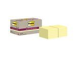 Post-it® Haftnotizen Super Sticky Recycling Notes 622 RSS12CY, B 47,6 x T 47,6 mm, PEFC®-Papier, gelb, 12 Blöcke, 70 Blatt/Block