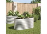 vidaXL Garten-Hochbeet 160x80x81 cm Verzinkter Stahl Silbern