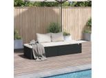 vidaXL Gartenbett Schwarz 195×60 cm Poly Rattan
