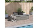 vidaXL Gartenbett Grau 195×60 cm Poly Rattan