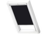 Verdunklungsrollo VELUX "DKL 3009S", schwarz (schwarz, weiß), U10, stufenlos positionierbar, Polyester, Rollos, Verdunklungsrollo, Stoff schwarz mit weißen Führungsschienen & Griffleiste