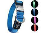 Petsation Leuchthalsband Hundehalsband blau M