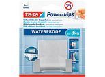 tesa Powerstrips Waterproof Duohaken Zoom, aus Edelstahl, für Feuchträume, max. 3 kg