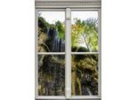 Wandsticker QUEENCE "Felswand", beige (natur), B:40cm H:60cm T:0,1cm, Wandtattoos, Wandsticker, Wandbild, selbstklebend, 3D, Fenster