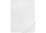 Spannbettlaken BIBERNA "Conny", weiß, 1 Stk., Jersey-Elasthan, 180-200x200-220 40cm, Jersey-Elasthan, Obermaterial: 95% Baumwolle, 5% Elasthan, Bettlaken, Spannbettlaken, hochwertiges Jersey-Elasthan geeignet für Wasser- und Boxspringbetten