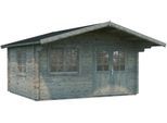 Gartenhaus PALMAKO "H_elena", grau, Fußboden im Gartenhaus, ohne Dacheindeckung, Massivholz, Gartenhäuser, Gartenhaus, 15,1 qm