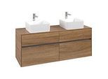 Villeroy und Boch Collaro Waschtischunterschrank C04800RH 140x54,8x50cm, für 2 Waschtische, Kansas Oak