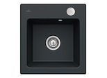 Villeroy & Boch Subway 45 XS Einbauspüle 678102S5 mit Ablaufgarnitur und Exzenterbetätigung, 475x510mm, Ebony