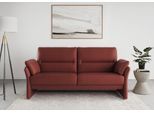 2,5-Sitzer DOMO COLLECTION "Pina, schmale Armlehnen, mit Federkern, kompakt & elegant", rot, B:199cm H:95cm T:88cm, 100% Polyester, Sofas, Hoher Sitzkomfort, Luxus-Microfaser Lederoptik, rot, Breite 199 cm