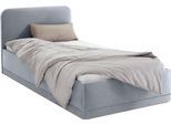 Polsterbett, grau, B:130cm L:210cm, Bezug Bett: wahlweise Microfaser (100% Polyester), Strukturstoff (77% Polyester, 23% Viskose) oder Kunstleder;Bonnell-Federkernmatratze: Mischgewebe (51% Polyprophlen, 39% Polyester, 10% Baumwolle);Kaltschaummatratze: Frottee (100% Polyester), Bezug abnehm- und waschbar bis 60C, WESTFALIA SCHLAFKOMFORT, Betten, Polsterbett, inkl. Bettkasten bei Ausführung mit Ma