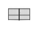 Doppelflügel Gartentor Einfahrt, 2-flügelig, Modell Hard, Aluminium, Anthrazit, flexible Befestigungssysteme, individuell konfigurierbar