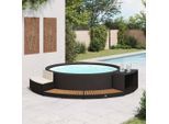 vidaXL Whirlpool-Umrandung Schwarz Poly Rattan & Massivholz Akazie