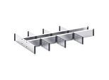 Trennwände Bott verso, Fronthöhe Schub 100/125 mm, B 1050 x T 550 x H 77 mm, Stahlblech, Grau