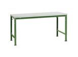 Manuflex Grundtisch UNIVERSAL Spezial, 1750 x 1000 mm, Melamin lichtgrau, resedagrün