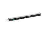 Steckdosenleiste Treston 683, 5-fach, 2 x USB-A, An/Aus-Schalter, 4,5 m langes Kabel, 16 A/250 V, B 683 x T 44 x H 52 mm, Aluminium