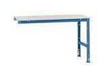 Manuflex Ansatztisch UNIVERSAL Standard, 1500 x 800 mm, Kunststoff lichtgrau, brillantblau