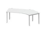 Schäfer Shop Genius Winkelschreibtisch MODENA FLEX 135°, Ansatz rechts, 4-Fuss-Quadratrohr, B 2165 mm, lichtgrau
