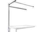 Aufbauportal m. Ausleger, Ansatztisch STANDARD Arbeitstisch/Werkbank UNIVERSAL/PROFI, 1500 mm, alusilber