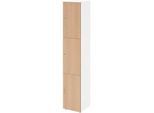 Schliessfachschrank Topas Line, 6 Ordnerhöhen, 3 Fächer, Zylinderschloss, B 400 x T 420 x H 2156 mm, weiss/Eiche