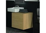 Ideal Standard Conca Waschtischunterschrank T4321Y6 ohne Ausschnitt, 2 Auszüge, 60x50,5x55 cm, Eiche hell Furnier