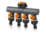 Brandson 4-Wege Schlauchverteiler, 3/4 1/2 Zoll, 2-tlg., Wasserverteiler, regulierbar, für Gartenschlauch & Gartenbewässerung