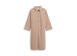 TOM TAILOR Damen Cordkleid mit Kragen, grau, Uni, Gr. 38