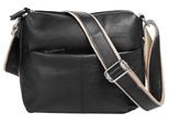 Umhängetasche SAMANTHA LOOK, Mädchen, Gr. B/H/T: 26cm x 24cm x 5cm onesize, schwarz, Leder, unifarben, Taschen Umhängetasche, echt Leder, Made in Italy
