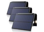 BEARWARE 3x LED Solarleuchte Solar Wandleuchte für außen mit Akku & ohne Stromanschluss Wasserdicht, Ein-/Ausschalter; mehrere Helligkeitsstufen, LED fest integriert, Warmweiß, 1800 mAh Akku, Solarpanel, IP54, wetterfest, für Außenmontage