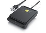 CSL USB Chipkartenleser mit NFC SmartCard Reader SIM Kartenlesegerät kompatibel mit Windows 10 und 11 für neuen Personalausweis und Gesundheitskarte nicht für ePA oder Bankkarten
