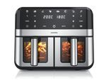 Arendo HeiBluftfritteuse XXL Doppelkammer Airfryer , Dual Zone, Sichtfenster mit Beleuchtung, 2400 W, mit Zubehdr, Touchscreen, 3D Umluftsystem, fettarmes gesundes Kochen