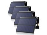 BEARWARE 4x LED Solarleuchte Solar Wandleuchte für außen mit Akku & ohne Stromanschluss Wasserdicht, Ein-/Ausschalter; mehrere Helligkeitsstufen, LED fest integriert, Warmweiß, 1800 mAh Akku, Solarpanel, IP54, wetterfest, für Außenmontage